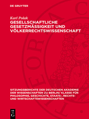 cover image of Gesellschaftliche Gesetzmässigkeit und Völkerrechtswissenschaft